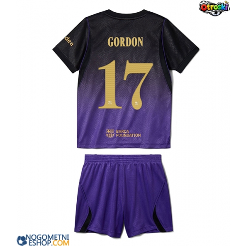 Otroški Nogometni dresi Barcelona Anthony Gordon #17 Gostujoči 2026-27 Kratek Rokav (+ Kratke hlače)